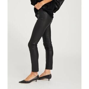 SPRWMN Women's Leather Ankle Leggings High Rise, Skinny Fit Size Medium
